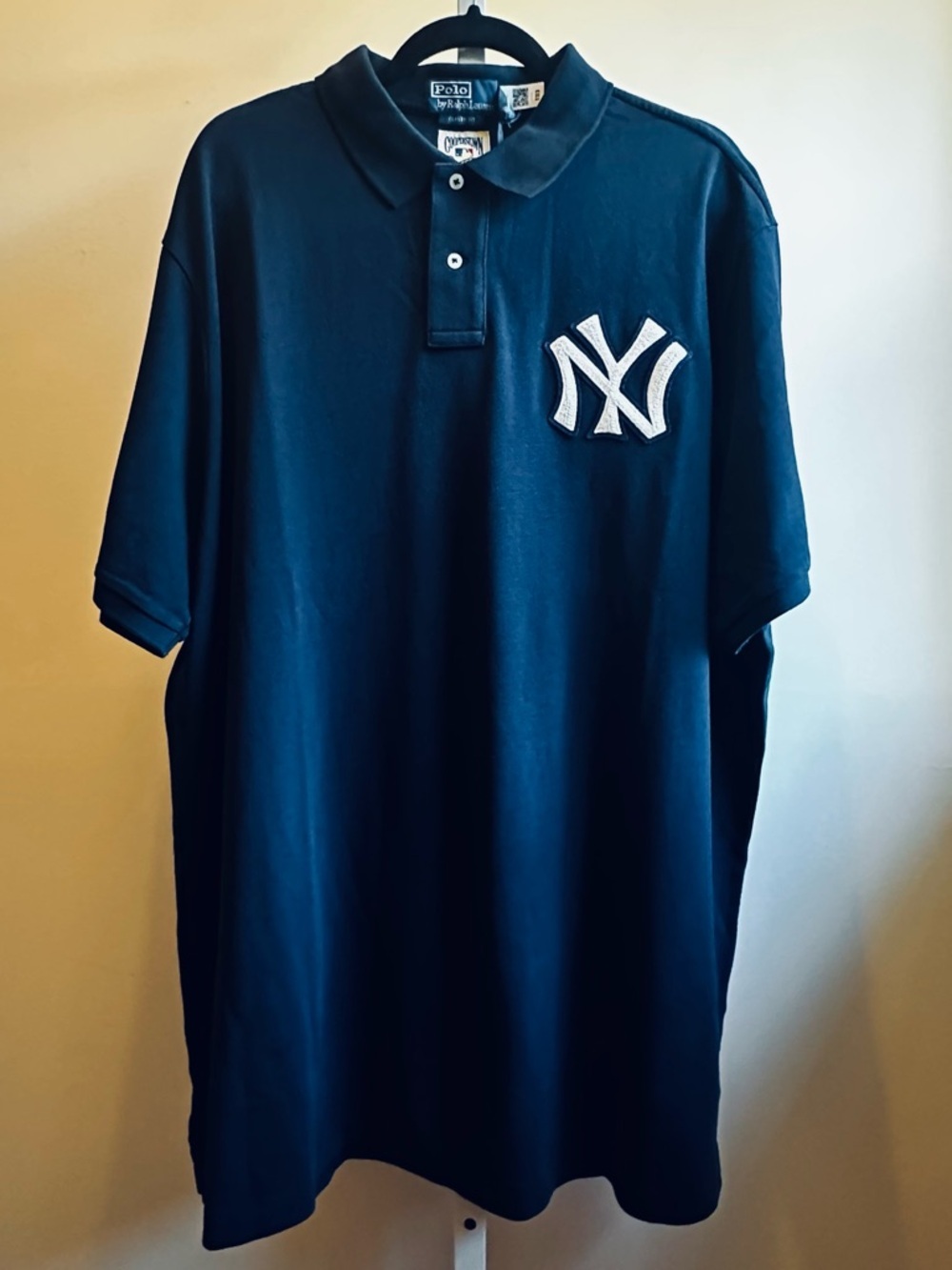 Polo by Ralph Lauren Navy Blue New York Yankees Logo Polo Shirt - Picture 11 of 12